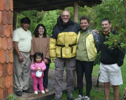 Owners and bicycle riders at cabanas