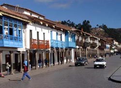 Colonial buildings on the Plaza De Armas in Cusco