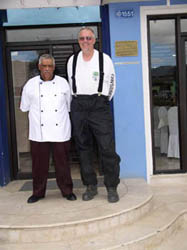 Chef at the Delbus Hostal.  I'm happier than he is - I won't have to eat his food anymore!
