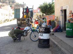 Gas station, Bolivian style.  In all fairness, it gets better in the cities.