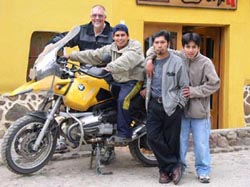 Group pictures of the local guys and me at the hotel in Ollantaytambo