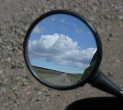 Looking backwards on Ruta 40, south of Bajo Caracoles