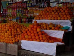 Oranges at a roadside fruit stand on my way to Nazca