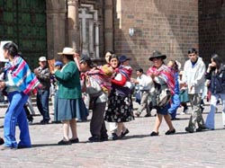 Indigenas protesting a school closing in Cusco