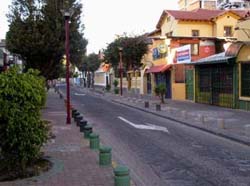 Quiet Quito street in early morning