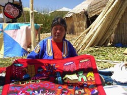 Maria, selling trinkets to tourists on Lake Titicaca