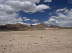 Sand and a beautiful sky combine for spectacular scenery not far from Potosi