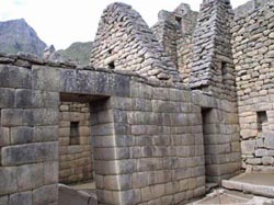 Stonework on the Inca residence at Machu Picchu