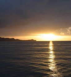 Sunset leaving Chaiten